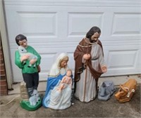 5 Vintage Nativity Scene Blow Molds