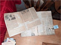 Scrapbook of assorted newspaper clippings
