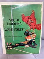 South Carolina vs Wake Forest Oct 13 1962 program
