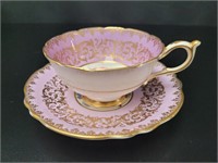 Paragon Gold & Pink Teacup & Saucer