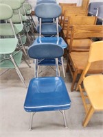 9 metal frame hard plastic school desk chairs,