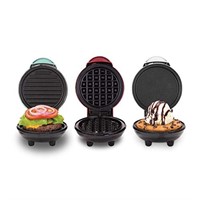 DASH Mini Waffle Maker + Grill + Griddle, 3 in 1