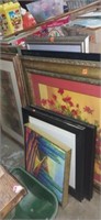 Lot with variety of framed art work 10 total