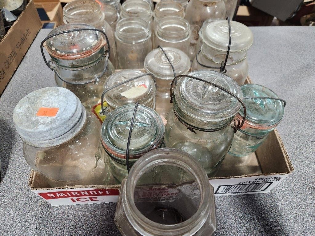 Glass jars with and without lids