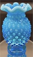 Fenton Blue Opal Hobnail Hat Pin Vase Uv Reactive