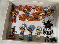 BEADED NATIVE AMERICAN PINS/ NECKLACES