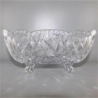 13 Heavy Crystal Square Footed Bowl 8  1/ 2 x 4 1/