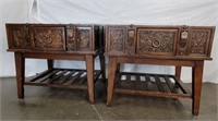 Set of 2 unique end tables