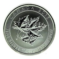 2015 Canada 1.50 Oz. Maple Leaf Silver Argent Pur