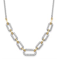 14 Kt Two Tone Lab Grown Diamond Necklace