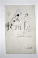 John Falter. Orig pencil drawing SIGNED