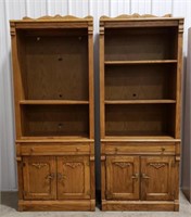 2 matching book cases/entertainment shelving