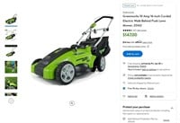 E6562  Greenworks 16" Corded Push Lawn Mower