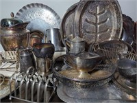 Large Lot of Silver-Plate / Tone Items