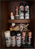 LOT OF SPRAY PAINT & STAIN (SOME USED)