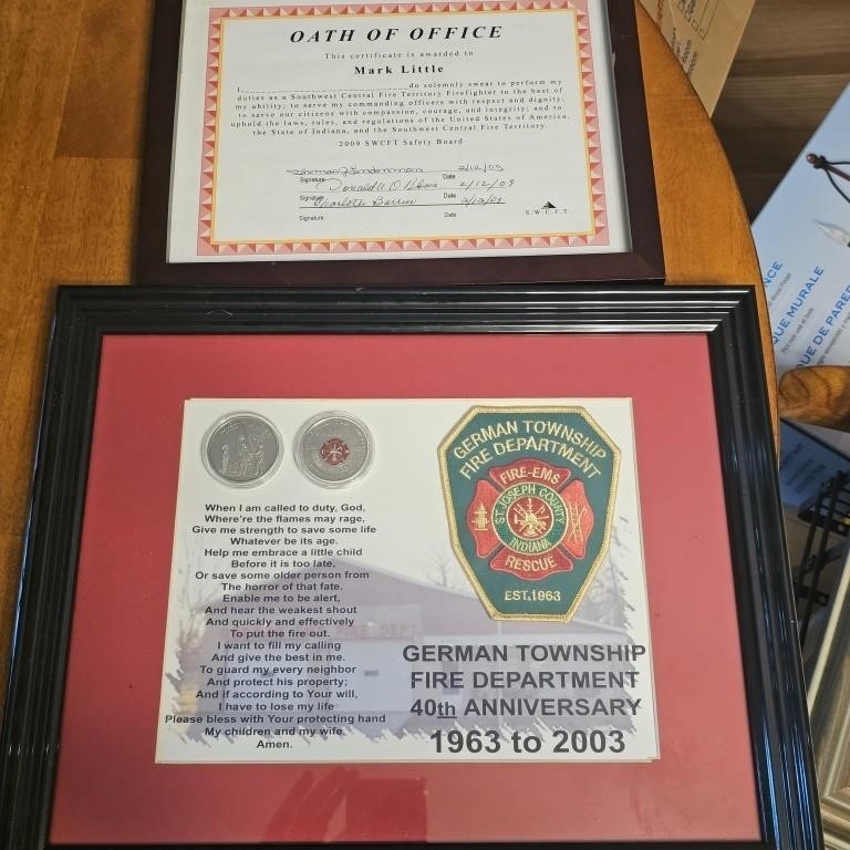 Fireman Certificate for Firefighter & German