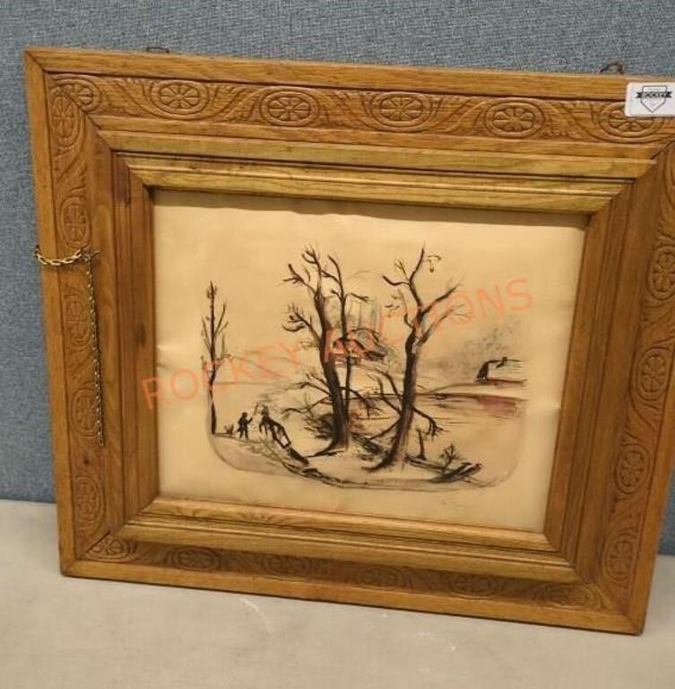 Vintage Unique framed hidden trinket keeper art