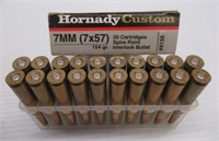 (20) Rounds of Hornady 7mm 154 grain spire point