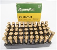 (50) Rounds of Remington 22 Hornet 45 grain SP