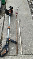 Hand pole Saw, battery trimmer, no battery, no