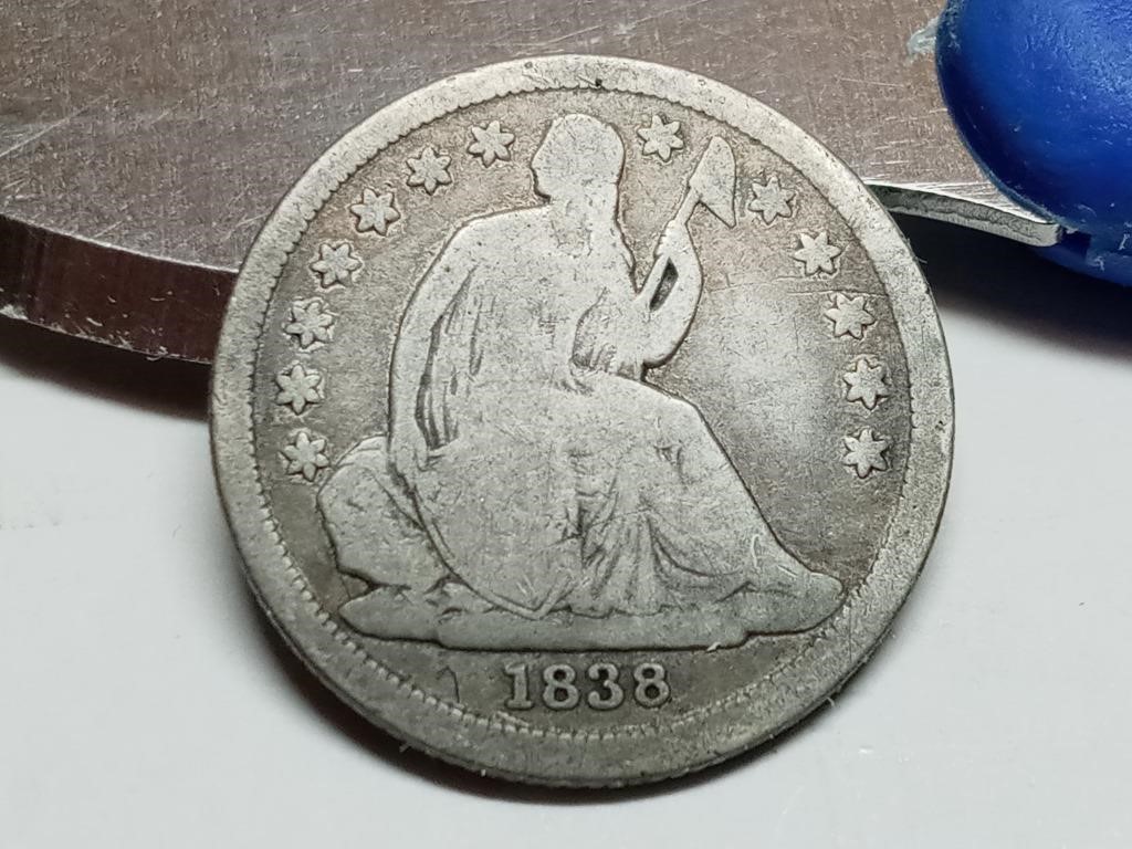 OF) 1838 seated liberty silver dime