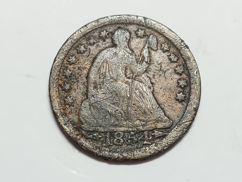 OF) 1854 seated liberty silver half dime