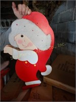 2-NIB wooden child w/santa hat & stocking