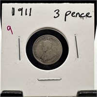 1911 SILVER 3 PENCE