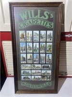 Framed Wills's Cigarettes Advertising