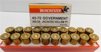 (20) Rounds of Winchester 45-70 Gov. 300GR JHP.