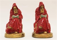Pair Reading Monk Bookends Mfg by Armor Bronze Co.
