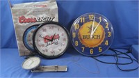 Busch Clock 14" (not working), Coors Plasma Clock