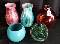 5 Art Glass Items
