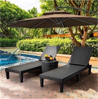 YITAHOME Patio Chaise Lounge Set of 2  Grey