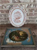 Vintage Serving Tray with Galant Scene and