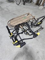 Wooden sled and stands