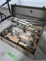 Toolbox with wood plane and accessories