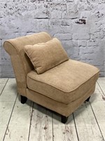 Rolled Back Armless Accent Chair