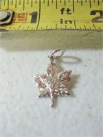 Vtg Sterling Silver Leaf Charm