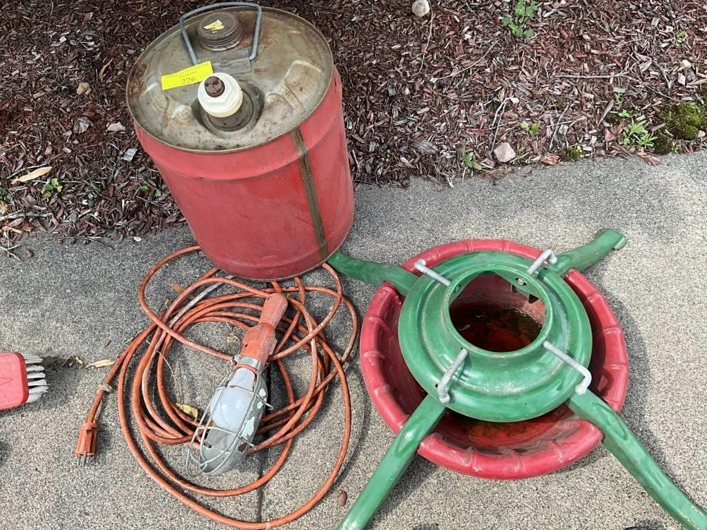 Gas Can, trouble Light, tree stand