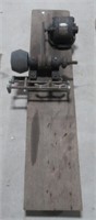 Homemade grinder with Dunlap 1/4HP motor on wood