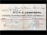 1881 W.P. ARMSTRONG CLOTHING, FURNISHINGS GOODS