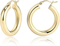 14k Gold-pl. 30mm Chunky Hoop Earrings