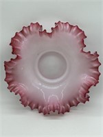 Fenton Pink Glass Ruffle Ruffle Edge