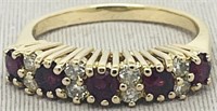 18KT YELLOW GOLD .60CTS RUBY & .35CTS DIAMOND RIN