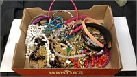 Tray lot of costume, jewelry, necklaces, and