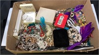 Tray lot of costume, jewelry, necklaces,