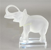 Lalique, France, Frosted Crystal Elephant