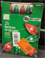Home Accents 25 Red/Green C9 LED Lights