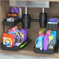 WF1408  PHANCIR Under Sink Organizer 2-Tier L-Sha